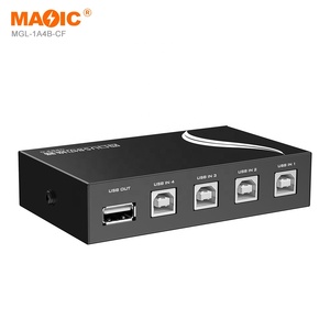 4ポートプリンタースイッチUSB2.0手動プリンターシェアスイッチハブ4 in 1 out Usb A To B for printer - Product Image 4