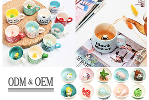 ถ้วยกาแฟเซรามิกลายดอกไม้ขนาดเล็กและจานรองแก้วชายามบ่ายพร้อมถาดดีไซน์แปลกใหม่ Products2025Hand-Painted ใหม่ - Product Image 3