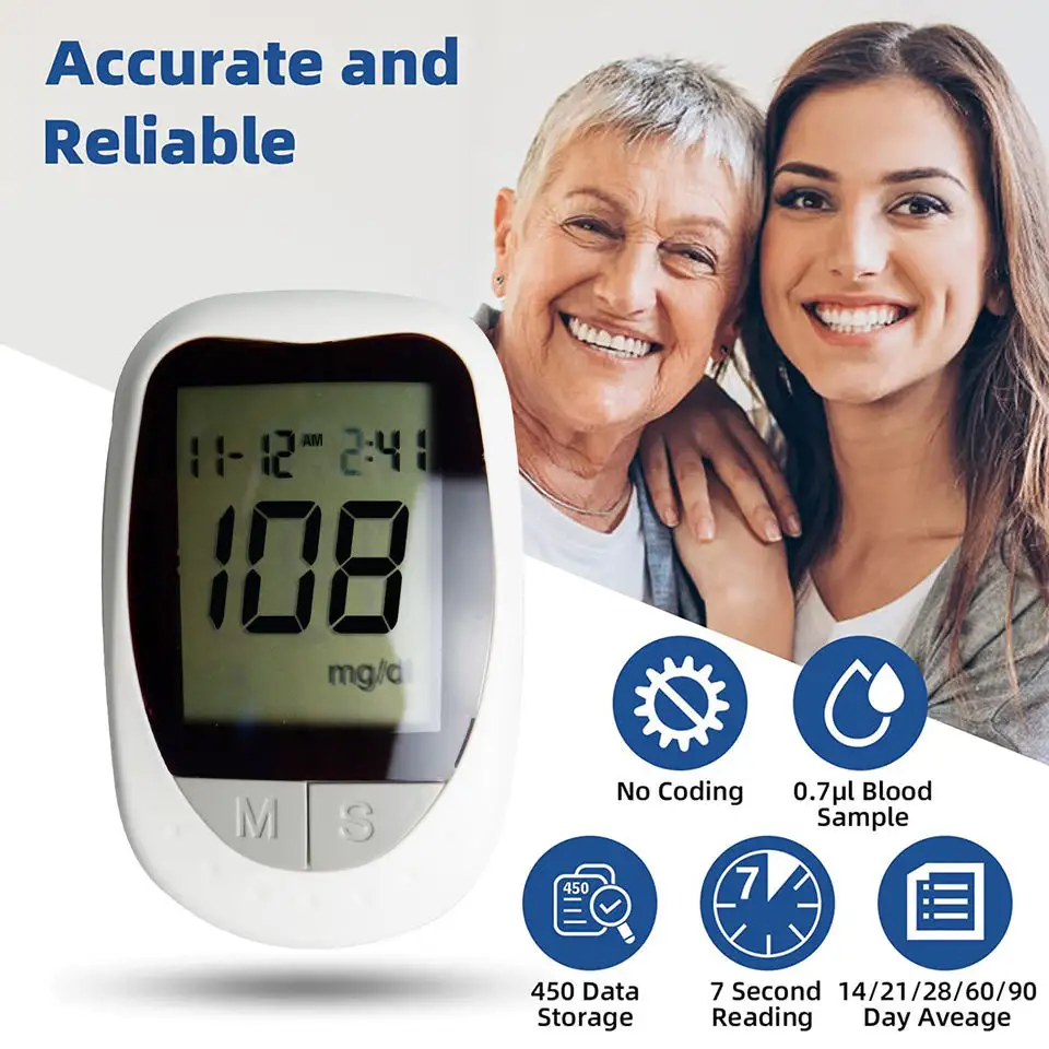Medidor de uso doméstico, dispositivo inteligente para monitorar o colesterol, diabetes e glicose no sangue, medidor de açúcar
