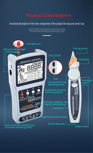 <strong>Network</strong> engineers' first choice optical fiber detection equipment i-pook PK655 with LCD display Multifunctional POE Tester - Product Image 2