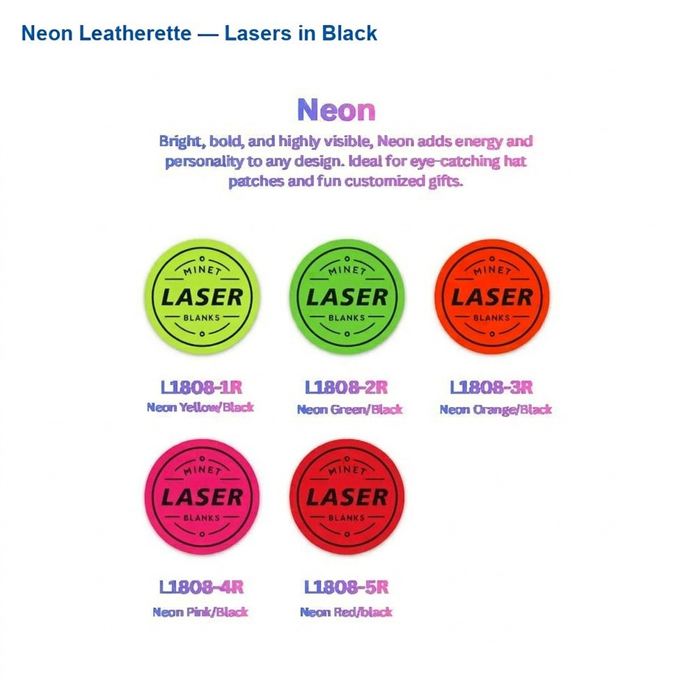 Lasers en similicuir néon noir (0,8 mm)