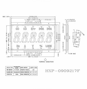 Pantalla lcd de 7 segmentos de audio de 5 dígitos de la pantalla lcd con conductivo elastómero para conector de lcd reproductor de medios de comunicación de 7 tipo de segmento - Product Image 5