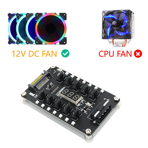 DC 12v 3/4pin Fan PWM Fan Hub Controller con 3528 LED flash colorati e display del sensore di temperatura - Product Image 5