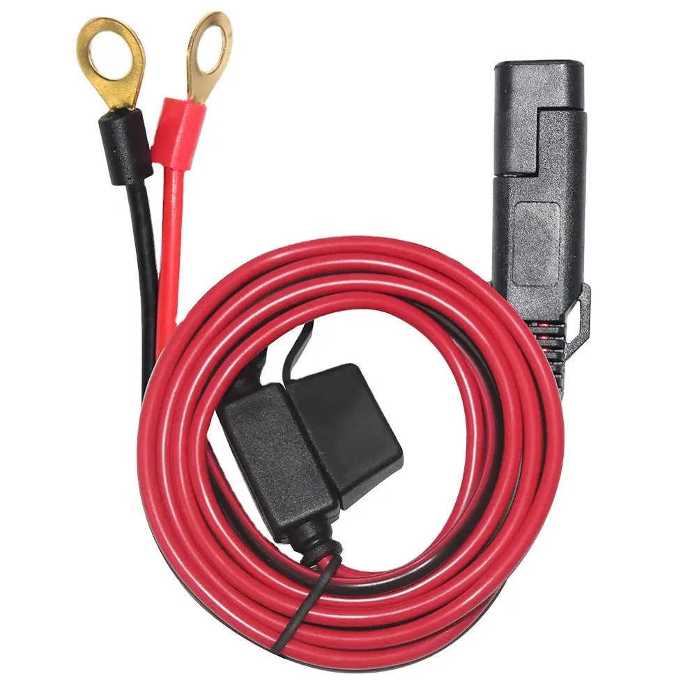 Sae para o cabo de carga rápida, conectores terminal de anel para o, fio desconexo para motocicleta, carro, 10 awg