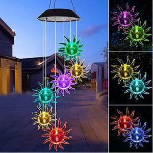 Kanlong Wind Chime Color Changing Mobile <strong>LED</strong> Solar Wind Chime Outdoor Mobile Hanging <strong>Patio</strong> Light Porch Deck Garden Decor