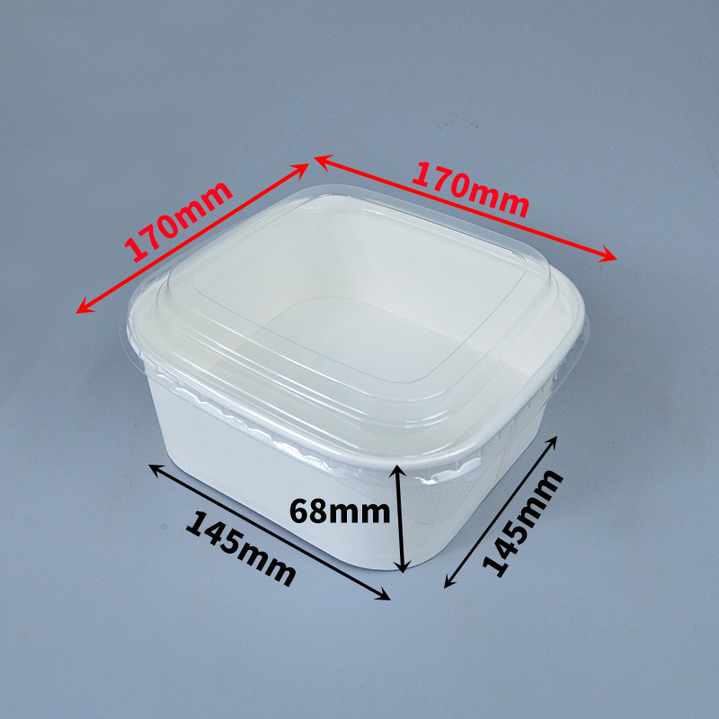 white square 1300ml with PS lid