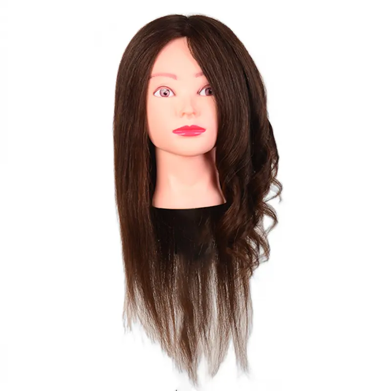 Salon Hairdressing Training Real Human Hair Mannequin Heads With Long Hair