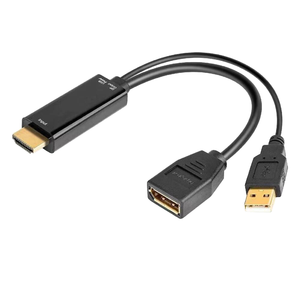 Convertidor de adaptador de cable HDMI a puerto de pantalla 4K 60Hz con adaptador de alimentación USB macho a hembra HDMI a DP