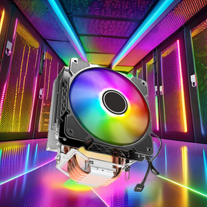 卸売RGBCPUファンクーラー1600 RPMアルミニウム4ヒートパイプ冷却ヒートシンクi5CPUコンピュータケースアプリケーション用 - Product Image 2