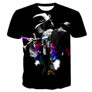 Rapçi Michael Jackson baskılı Hip Hop 3D T-shirt erkekler/kadınlar 2022 yaz yeni moda rahat kral <span class=keywords><strong>Pop</strong></span> baskı rahat serin gömlek