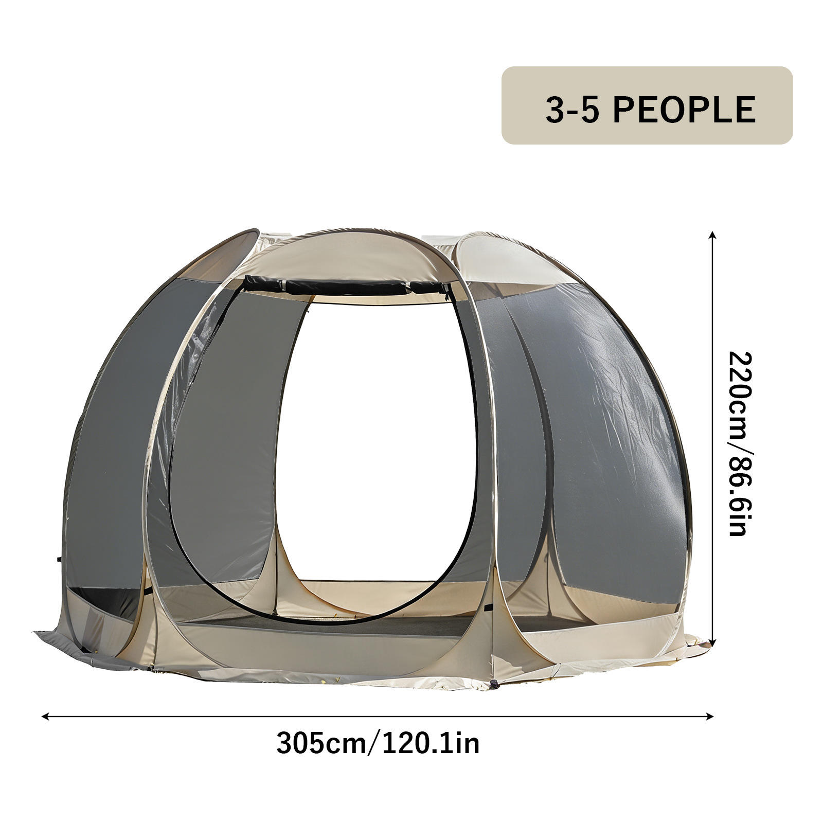 Six-sided mesh tent