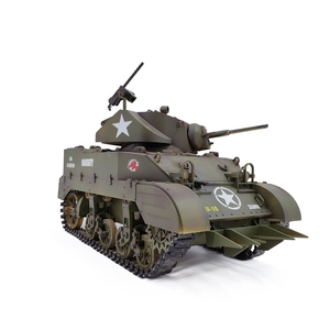 2024 COOLBANK G2080RCタンク1/16スケール2.4ghz U.S. M5A1スチュアートライトタンクモデルサウンドとライト付きリモートコントロールタンク - Product Image 4