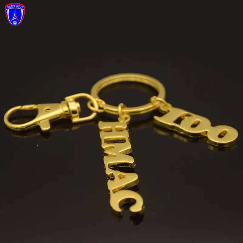 Aangepaste Glanzende Gouden 100 Hmac Metalen Letter Sleutelhangers Voor Guangdong Sleutelhangers Corporate Sleutelhangers Custom Logo Voor Meisjes
