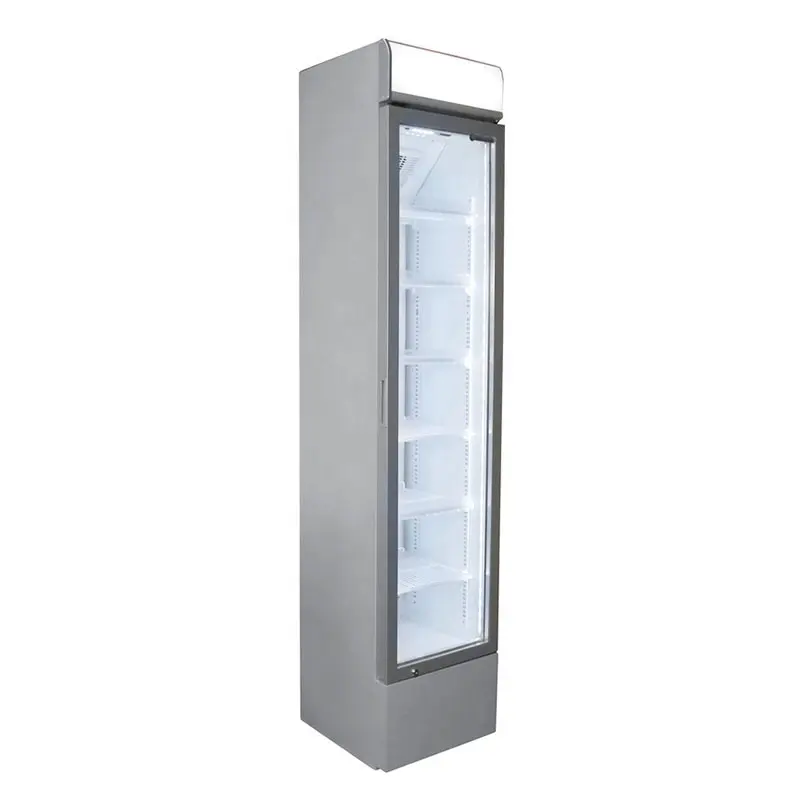 105L рекламный логотип, узкая стеклянная дверь, холодильник для напитков