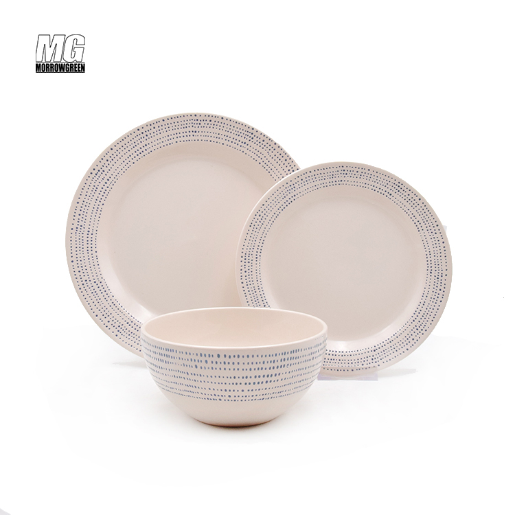 Wholesale Stoneware Pad Printing Dinner Set Western Dinnerware Set Ceramic Plates Sets Dinnerware