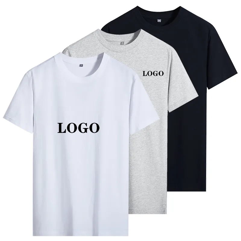 Camiseta deportiva personalizada al por mayor de alta calidad 100% algodón para hombre, camisetas con estampado de logotipo personalizado para hombre