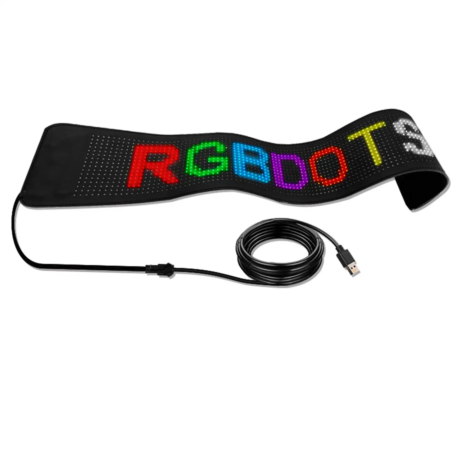 Pantalla de señal de coche Led Flexible RGB, pantalla LED plegable suave intermitente, señal de luz de desplazamiento, Panel LED programable