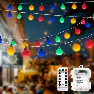Caja de batería para exteriores 3AA, cadena de luz, 9 funciones, 50 LED G10, forma de bola, árbol de vid, luces de Navidad para todos los festivales - Product Image 3
