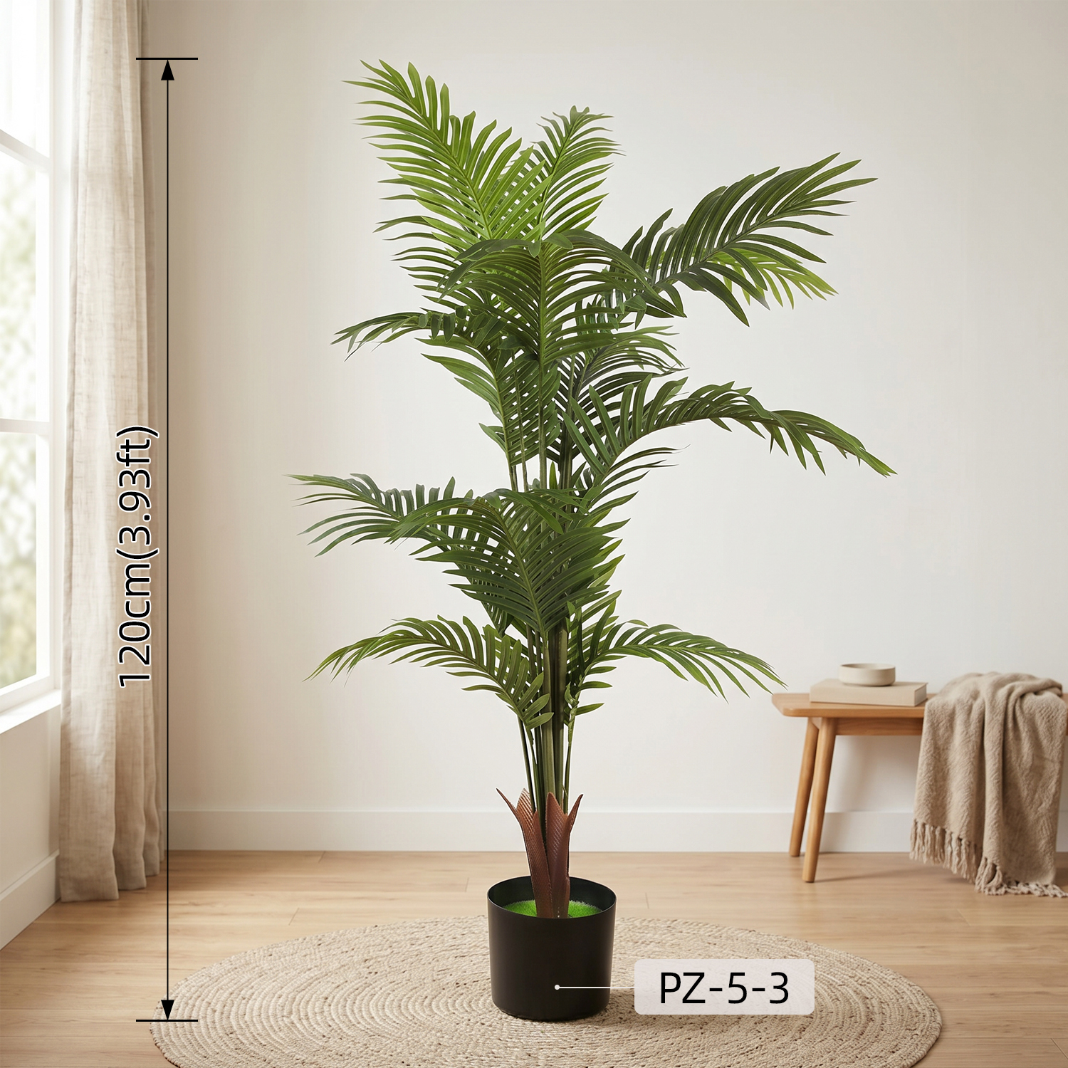Vivid Artificial Palm Tree Fake Potted Tropical Green Plant