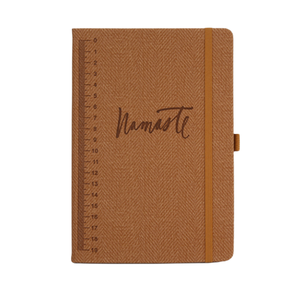 Quaderno diario giornaliero con copertina rigida in lino A5 personalizzato con copertina in tessuto con rilegatura elastica - Product Image 6