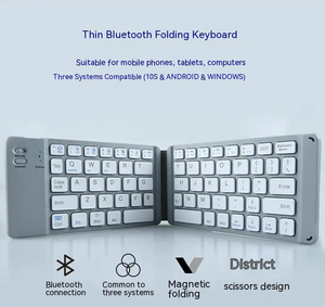 Teclado inalámbrico Mini Two Fold BT Keyboard BT18 Teléfono móvil Tableta Computadora Oficina Portátil Ligero Tres sistemas Universal - Product Image 6