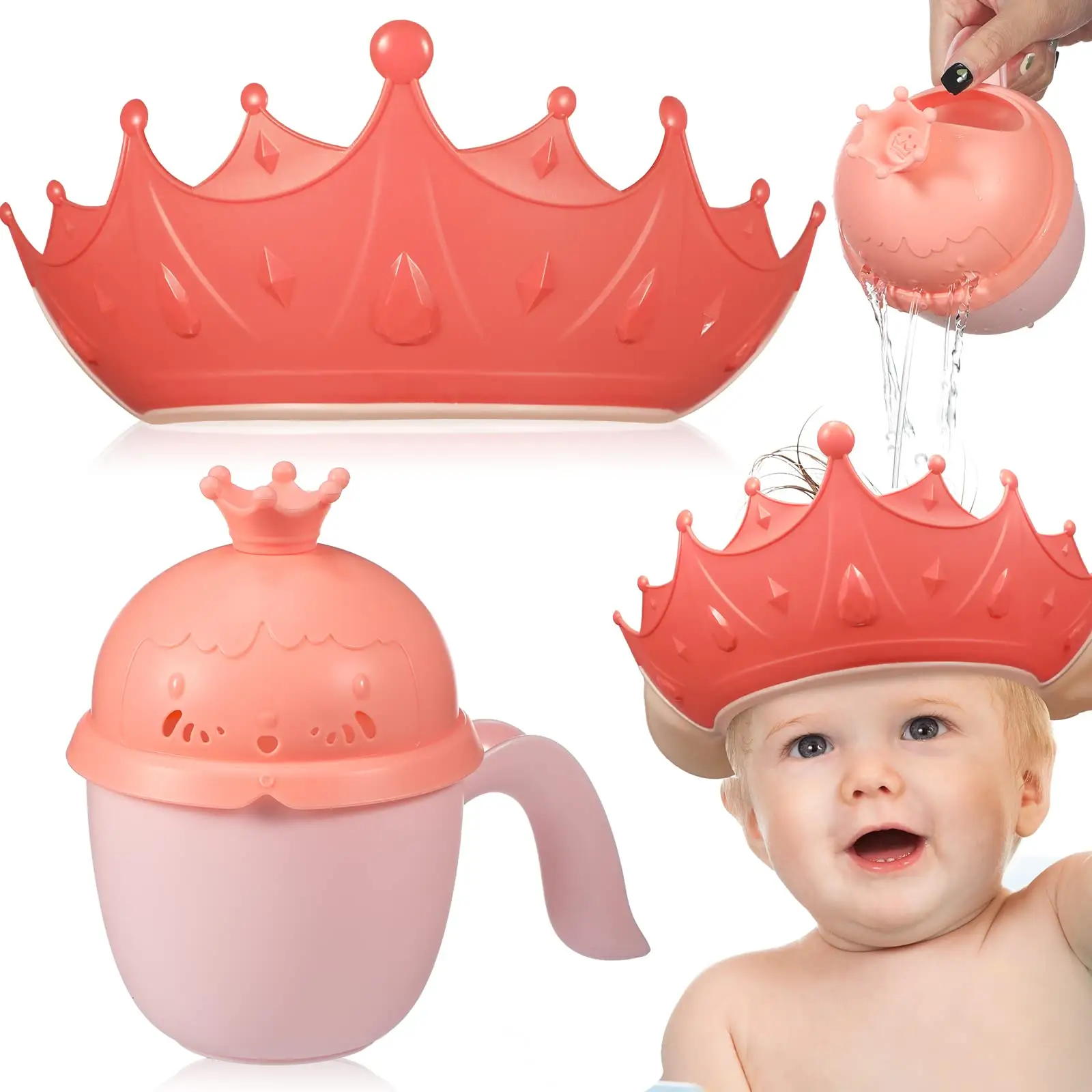 OEM/ODM قبعة ناعمة لغسيل الشعر للأطفال دش قابل للتعديل قبعة استحمام آمنة للأطفال بالشامبو والاستحمام