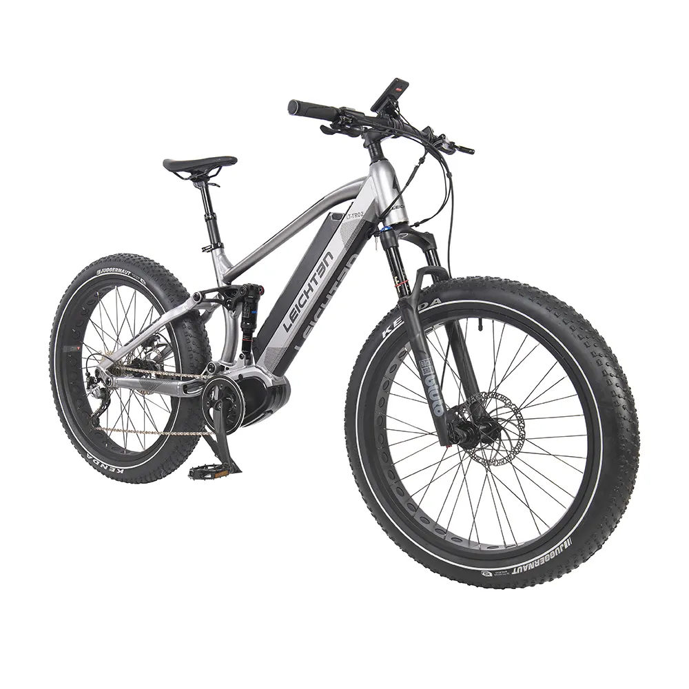 Bicicleta de Montanha elétrica 250w/350w/46v/16Ah li-ion bateria mid-motor de condução liga alumínio suspensão total elétrica bicicleta gordura