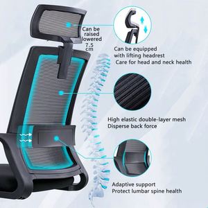 Moderno e confortevole ufficio reclinabile ergonomico, girevole sedie da scrivania con supporto lombare/ - Product Image 3