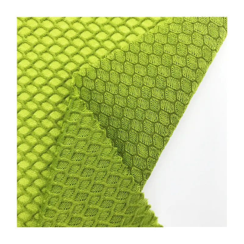 Hot-sale honeycomb mesh fabric 86%polyester 14%spandex structure knitting fabric for sports