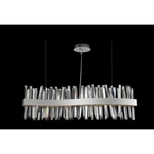 Paslanmaz fırçalanmış altın LED lineer kolye lamba S şekli K9 kristal giyinmiş avize yemek masası - Product Image 4