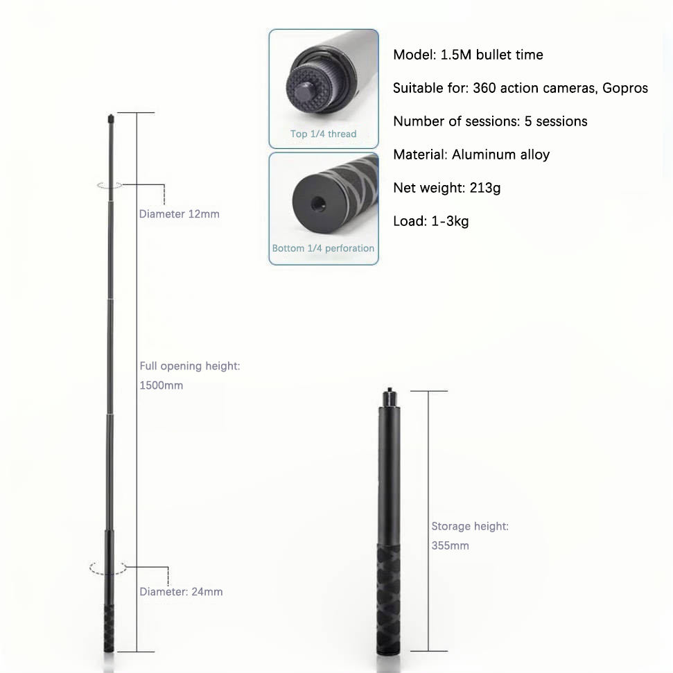 Tube excentrique noir de 1,5 m