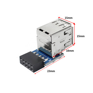 9针主板至2端口USB2.0双USB A 9针母适配器转换器印刷电路板卡扩展器内部计算机连接器 - Product Image 2