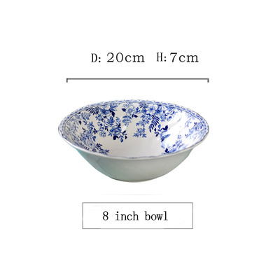 Bol bleu de 8 pouces