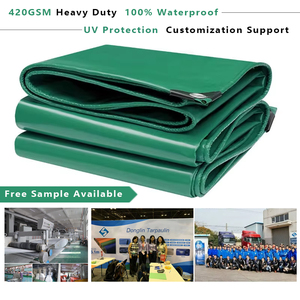 420gsm nặng vải bạt không thấm nước cho xe tải xây dựng kích thước tùy chỉnh với các cạnh gia cố nhà máy bán buôn - Product Image 2