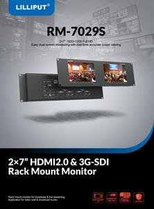 Lilliput 3RU-Monitor de montaje en Rackmount, pantalla dual de 7 pulgadas con salida de entrada HDMI 3G-SDI, Control remoto, monitor de transmisión - Product Image 4