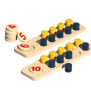 蒙特梭利儿童木制早教玩具十位数学计数板数字感启蒙教具 - Product Image 1