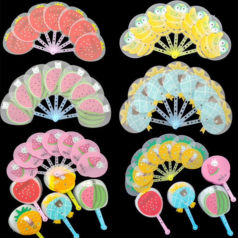 8 éventails pliants en forme de fruits
