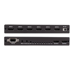 4K para HDMI Seamless Switcher 6x2 Multiviewer en tiempo real Multi Viewer 6 entradas 2 salidas con convertidor divisor de video RS232 remoto
