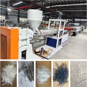 500-600 Mpa beton takviyeli polipropilen makro Fiber ekstruder yapma makinesi/sentetik elyaf üretim hatları - Product Image 5