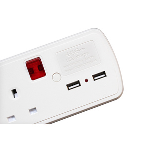 Universal <strong>UK</strong> Standard Surge Protector Wall <strong>Mount</strong> New Power Strip With USB Charging Ports 3 Way Outlet Extension Plug Socket - Product Image 4