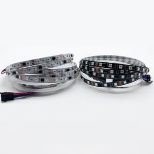 Programmazione digitale indirizzabile PCB nero esterno IP67 impermeabile 14.4W SMD5050 60LED/M 16703 IC flessibile RGB LED striscia - Product Image 5