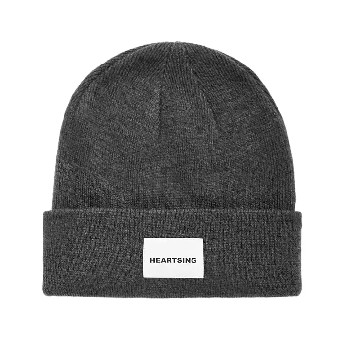 Knit Label Winter Cap Plain Knitted Custom Embroidery Logo Beanie hat