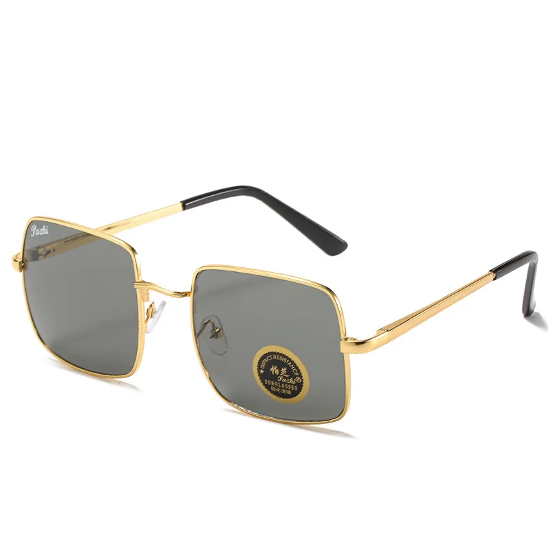 Gafas de sol con montura de metal grande para hombre, lentes de cristal unisex niveau bip lunettes de Sol de sol vintage clover hu