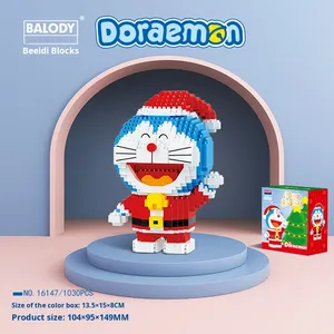 Beledi chính hãng Giáng sinh <span class=keywords><strong>Doraemon</strong></span> khối xây dựng nhựa người lớn lắp ráp đồ chơi Quà tặng giáo dục cho bé trai bé gái Điều kiện Mới - Product Image 2