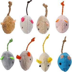 Juguete de hierba gatera-8 piezas gatos ratón juguetes de gato de peluche realista lindo gatito ratones relleno hierba gatera para gato masticar juguete - Product Image 1