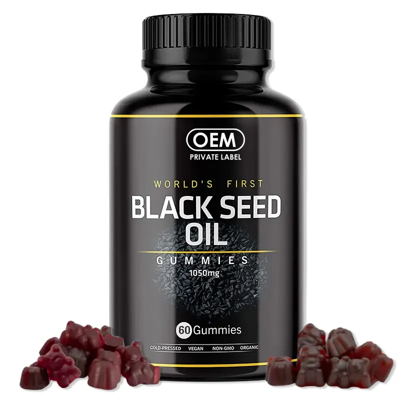 OEM & ODM Health Food Gummy Candy 100% Natural Organic Herbal Supplements Elderberry Gummies Black Seed Oil Gummies