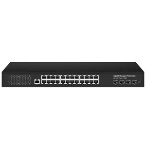 รองรับ SSH Telnet http IGMP QoS LACP VLAN 24พอร์ตสวิตช์กิกะบิต POE 4*10G SFP + สวิตช์ PoE ที่มีการจัดการ L3 - Product Image 2