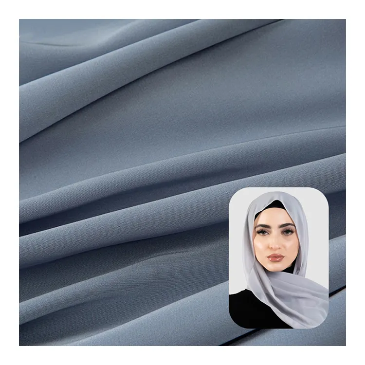 soie de qualité supérieure, vente en gros, couleur personnalisée, tissu hijab en polyester, écharpe en mousseline de soie