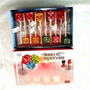 メーカーから直接ボックスにパッケージ化された手作りのハラルミントフレーバーキューブダイスロリポップハードキャンディーフルーティーな成分 - Product Image 6