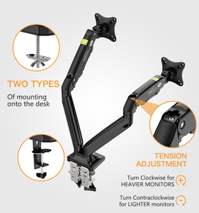 KLC-DS110-2/B 360 Degree Rotation Single Long Arm <strong>Monitor</strong> Stand Desk Mount <strong>Computer</strong> Vesa Bracket for 17&quot;-33&quot; <strong>LCD</strong> <strong>Display</strong> - Product Image 5